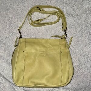 American Leather Co. Austin Zip Top Shoulder Bag W/Crossbody Strap CITRUS EUC